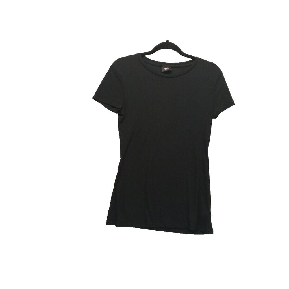 MOSSIMO T-Shirt Size XS(0-2)Women Short Sleeve Casual Solid Black Rayon